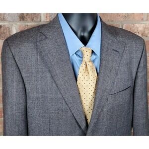 Luigi Bianchi x Reda Super 110s Size 40 R Sport Blazer Jacket Gray Plaid